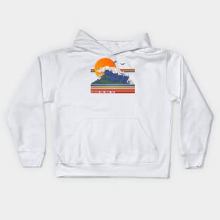 Retro Corona Del Mar CA 70s Style Tourist Souvenir Kids Hoodie